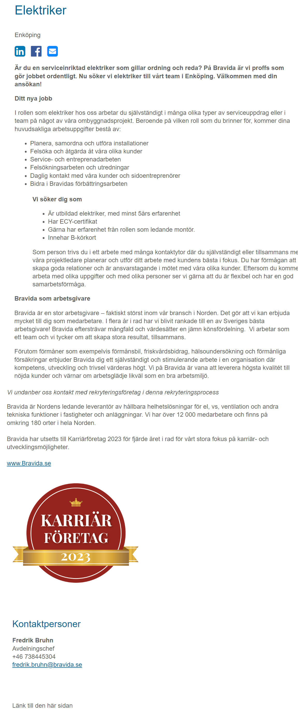Bravida Sverige AB